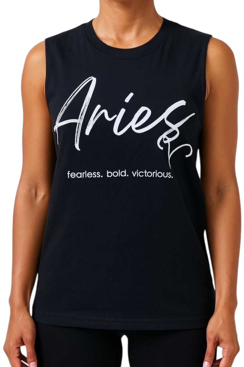 Star Sign Sleeveless Crew T-Shirt