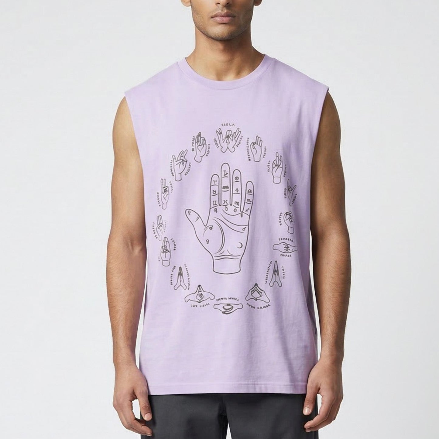 MUDRA Print Sleeveless Crew T shirt