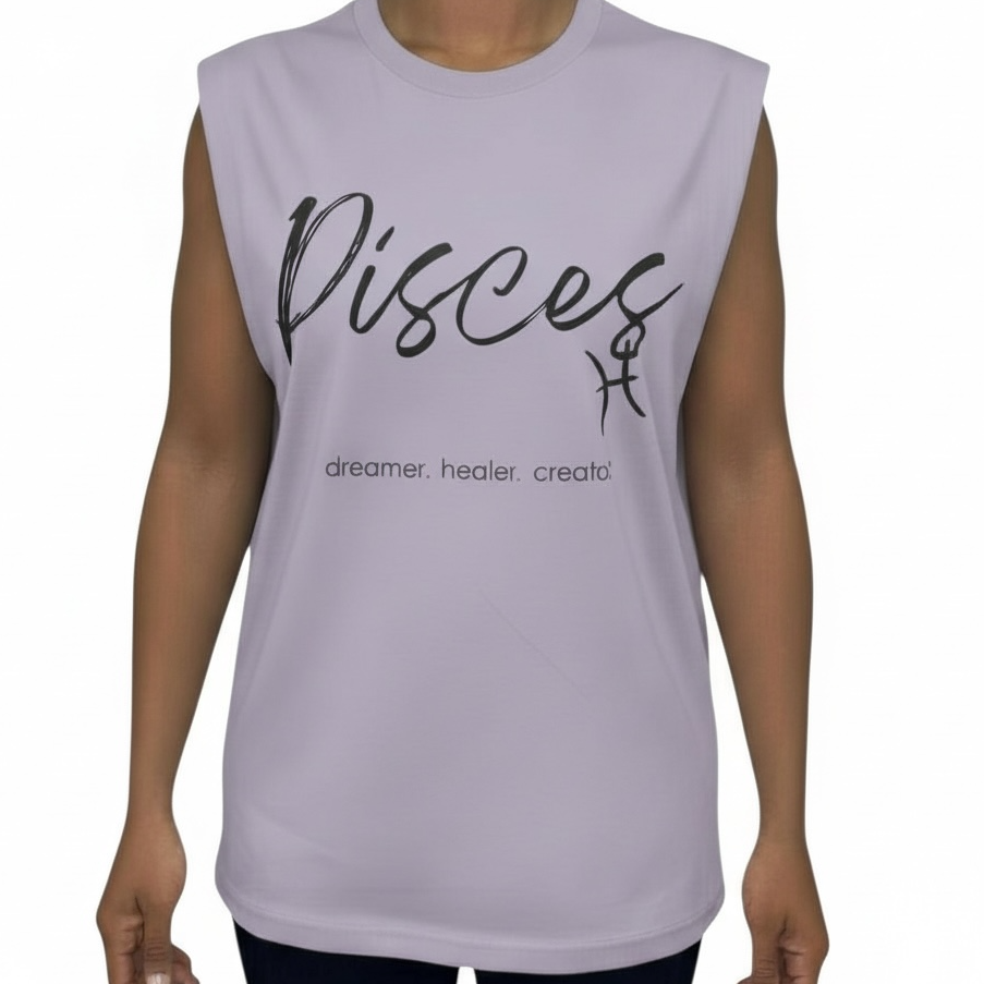 Star Sign Sleeveless Crew T-Shirt